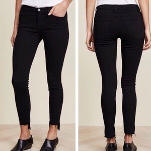 Frame Le High Skinny Black Jeans step hem sz 26